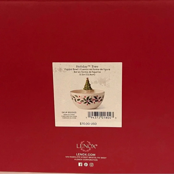 NEW Lenox Holiday Tree Figural Ceramic Candy Dish Bowl 5.5" - Picture 5 of 5